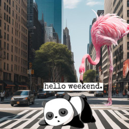 freetoedit weekend weekendvibes mrlb2000 wallpaper flamingo panda fun